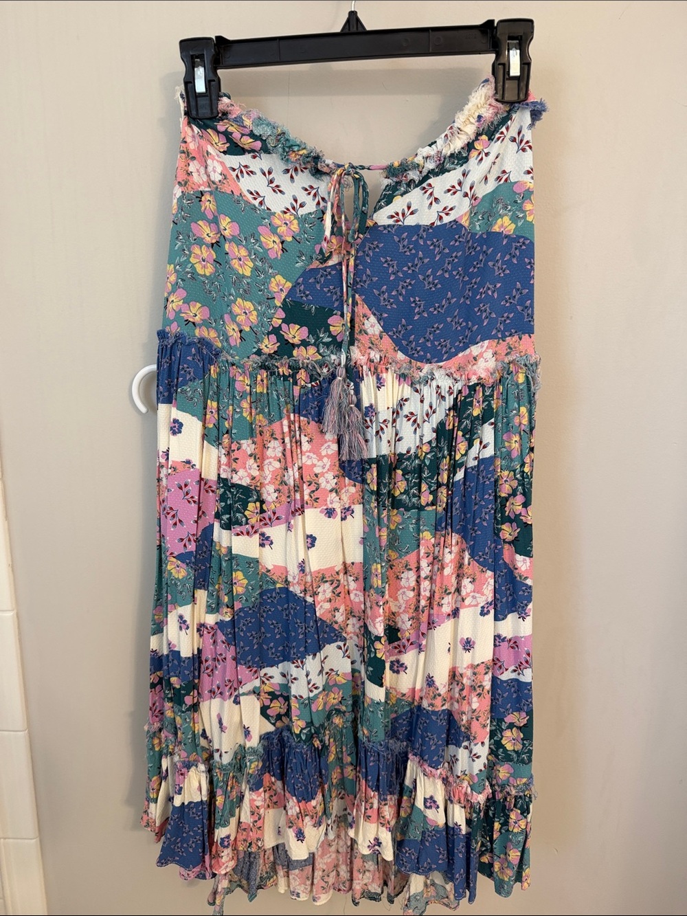 Boutique - lovestitch Multicolor Patchwork Floral mini dress in Blue Green Pink